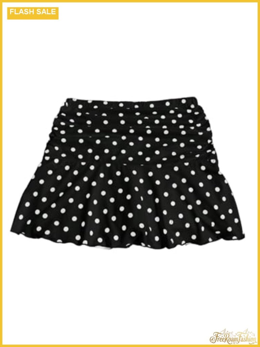 Women's Polka Dot Ruffle A-Line Mini Skirt Low Rise Skort